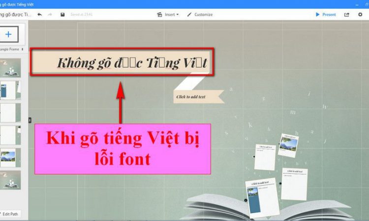 Khắc phục lỗi font chữ khi gõ tiếng Việt trong Template Prezi